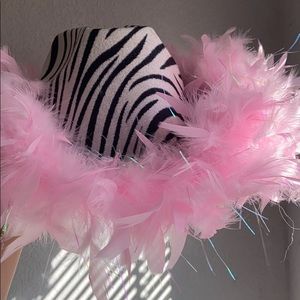 Pink zebra cowboy hat